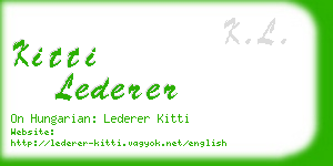 kitti lederer business card